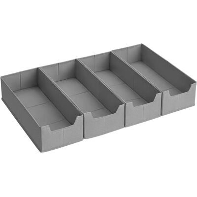 SONGMICS Set di 4 Organizer per Cassetti Intimo, compatibili con cassettiere IKEA HEMNES e MALM, senza divisori, pieghevoli, per armadio, 40 x 16 x 10 cm, ideali per calzini, colore grigio tortora SONGMICS Set di 4 Organizer per Cassetti Intimo, compatibili con cassettiere IKEA HEMNES e MALM, senza divisori, pieghevoli, per armadio, 40 x 16 x 10 cm, ideali per calzini, colore grigio tortora