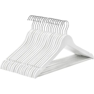 SONGMICS Appendiabiti in Legno Massello, Set da 10, con Fessure per Spalle, Barra Antiscivolo per Pantaloni, Gancio Rotante a 360° ° Per Abiti, Camicie, Cappotti, Bianco/Naturale/Nero/Noce SONGMICS Appendiabiti in Legno Massello, Set da 10, con Fessure per Spalle, Barra Antiscivolo per Pantaloni, Gancio Rotante a 360° ° Per Abiti, Camicie, Cappotti, Bianco/Naturale/Nero/Noce