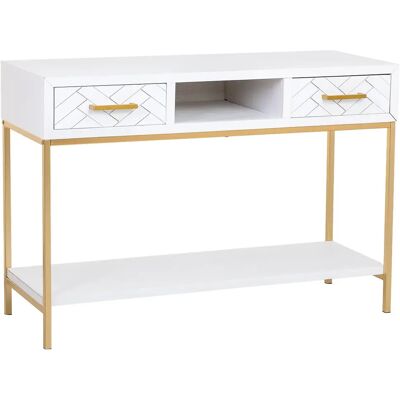 Wonderlust Deco - Cassettiera in legno e metallo 120x40x69h cm Bianco 120x40x69h cm Wonderlust Deco - Cassettiera in legno e metallo 120x40x69h cm Bianco 120x40x69h cm
