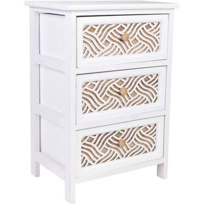 Wonderlust Deco - Cassettiera in legno bianco 40x29x58h cm Bianco 40x29x58h cm Wonderlust Deco - Cassettiera in legno bianco 40x29x58h cm Bianco 40x29x58h cm
