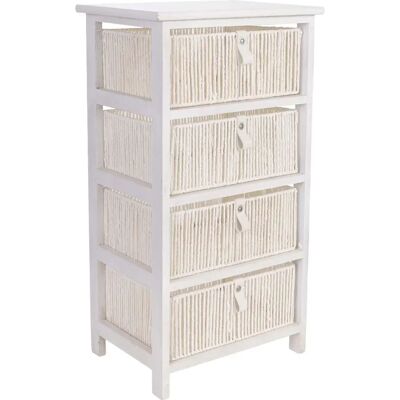 Wonderlust Deco - Cassettiera in legno bianco 40x29x73h cm Bianco 40x29x73h cm Wonderlust Deco - Cassettiera in legno bianco 40x29x73h cm Bianco 40x29x73h cm