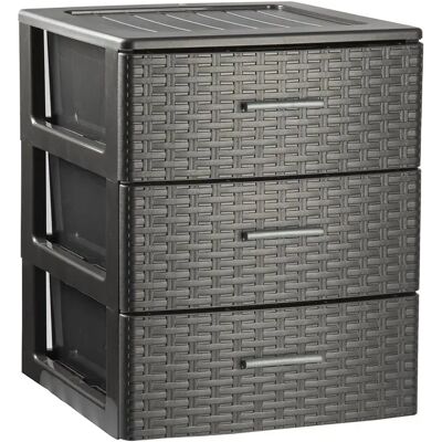 PLASTIC FORTE Cassetto in plastica Forte Rin Rattan - Organizzatore di stoccaggio per stanza, armadio, ufficio, garage o bagno, design moderno imitazione vimini in antracite, wengé, avorio o bianco, ideale per la PLASTIC FORTE Cassetto in plastica Forte Rin Rattan - Organizzatore di stoccaggio per stanza, armadio, ufficio, garage o bagno, design moderno imitazione vimini in antracite, wengé, avorio o bianco, ideale per la