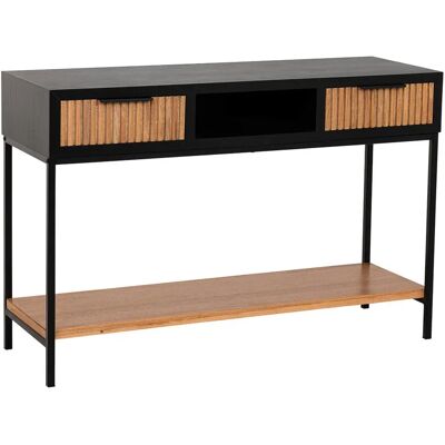 NONE Cassettiera in legno e metallo nero e marrone. Misure: 40x120x69 cm. NONE Cassettiera in legno e metallo nero e marrone. Misure: 40x120x69 cm.