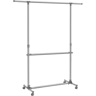 SONGMICS Appendiabiti con Barra Porta Abiti, Grigio/Blu, 113-198 cm SONGMICS Appendiabiti con Barra Porta Abiti, Grigio/Blu, 113-198 cm