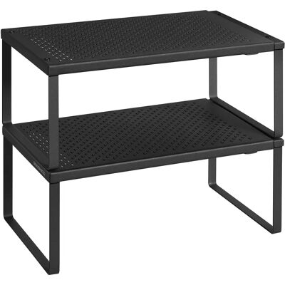 SONGMICS Set di 2 Portaspezie, Estensibili, Organizer da Cucina, Mensola da Cucina, Organizer per Armadio, Piccola Mensola, in Metallo, per Piano di Lavoro, Tavolo, Scarpiera, Nero Opaco/Bianco Opaco SONGMICS Set di 2 Portaspezie, Estensibili, Organizer da Cucina, Mensola da Cucina, Organizer per Armadio, Piccola Mensola, in Metallo, per Piano di Lavoro, Tavolo, Scarpiera, Nero Opaco/Bianco Opaco