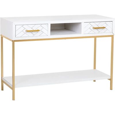 NONE Cassettiera in legno e metallo bianco e oro. Misure: 40x120x69 cm NONE Cassettiera in legno e metallo bianco e oro. Misure: 40x120x69 cm