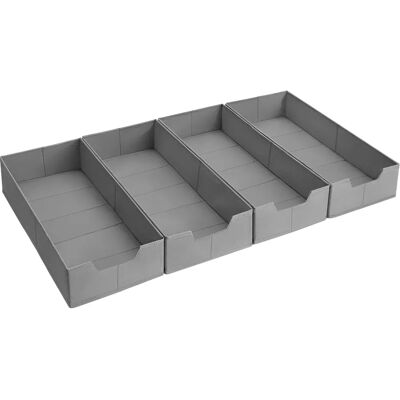 SONGMICS Set di 4 Organizer per Cassetti Intimo, per Cassettiere IKEA PAX, Senza Divisori, Pieghevoli, Armadio, 50 x 22 x 10 cm, per Calzini, Grigio Tortora SONGMICS Set di 4 Organizer per Cassetti Intimo, per Cassettiere IKEA PAX, Senza Divisori, Pieghevoli, Armadio, 50 x 22 x 10 cm, per Calzini, Grigio Tortora