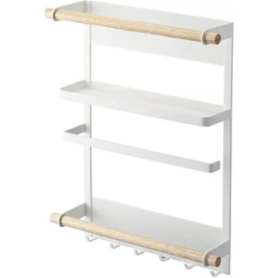 NONE LIN HOME XZ-23296 Portaspezie Magnetico, Organizzatore da Cucina a 2 Livelli, 6 Ganci, Nero Opaco, 26,5 x 18 x 19 cm (Bianco) NONE LIN HOME XZ-23296 Portaspezie Magnetico, Organizzatore da Cucina a 2 Livelli, 6 Ganci, Nero Opaco, 26,5 x 18 x 19 cm (Bianco)