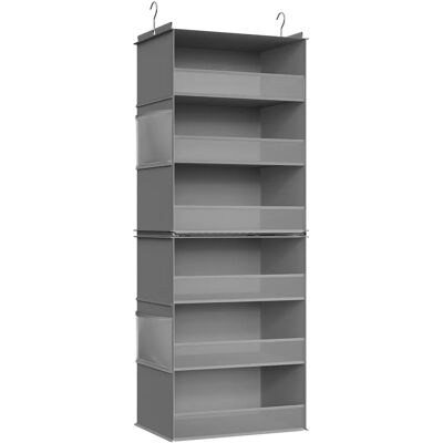 SONGMICS Organizer da Appendere, Organizer per Armadio, Scaffale Divisibile, Soluzione Salvaspazio Pieghevole, Ganci in Metallo e Supporto in Bambù, Grigio Tostato/Bianco Nuvola SONGMICS Organizer da Appendere, Organizer per Armadio, Scaffale Divisibile, Soluzione Salvaspazio Pieghevole, Ganci in Metallo e Supporto in Bambù, Grigio Tostato/Bianco Nuvola