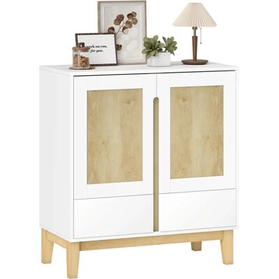 HOMCOM Buffet, mobile contenitore con 2 ante, 2 cassetti e ripiano regolabile, piedini in gomma, stile nordico, colore Drunk HOMCOM Buffet, mobile contenitore con 2 ante, 2 cassetti e ripiano regolabile, piedini in gomma, stile nordico, colore Drunk
