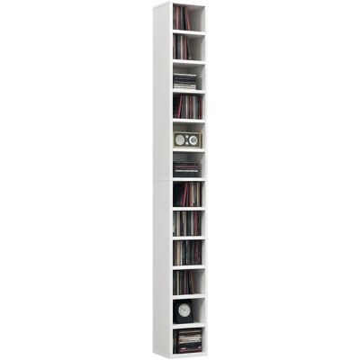 HOMCOM portaoggetti per CD e DVD, scaffale portaoggetti a colonna, unità di archiviazione con 12 scomparti, max. Capacità del CD HOMCOM portaoggetti per CD e DVD, scaffale portaoggetti a colonna, unità di archiviazione con 12 scomparti, max. Capacità del CD