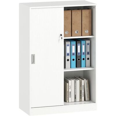 Vinsetto Armadietto da scrivania con 2 ante bloccabili dim. 80L x 40l x 120H cm 2 ripiani in legno bianco Vinsetto Armadietto da scrivania con 2 ante bloccabili dim. 80L x 40l x 120H cm 2 ripiani in legno bianco