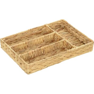 HOMCOM Cesto portaoggetti rettangolare, stile acquatico, 4 scomparti, per camera da letto, bagno, naturale HOMCOM Cesto portaoggetti rettangolare, stile acquatico, 4 scomparti, per camera da letto, bagno, naturale