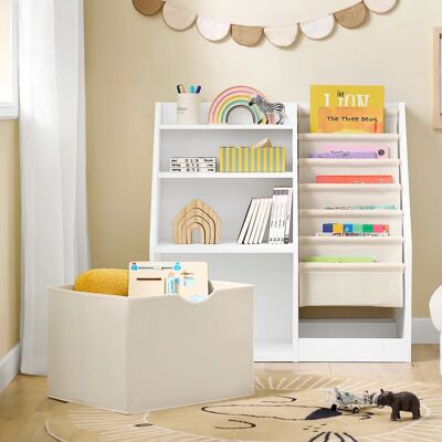 SoBuy KMB119-W Scaffale per bambini Montessori con tasche in tessuto, 3 ripiani e tasche in feltro, porta giocattoli e contenitore per camera bambini, Bianco 80x80x40cm SoBuy KMB119-W Scaffale per bambini Montessori con tasche in tessuto, 3 ripiani e tasche in feltro, porta giocattoli e contenitore per camera bambini, Bianco 80x80x40cm
