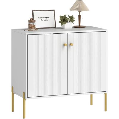HOMCOM Buffet da soggiorno, mobile contenitore con doppia anta, ripiano regolabile, piedini in acciaio, stile moderno, credenza HOMCOM Buffet da soggiorno, mobile contenitore con doppia anta, ripiano regolabile, piedini in acciaio, stile moderno, credenza