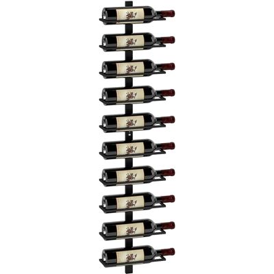 HOMCOM Portabottiglie da parete a 10 livelli, scaffale portabottiglie in acciaio per 10 bottiglie, portabottiglie da cucina, caffè, sala da pranzo, cantina, nero HOMCOM Portabottiglie da parete a 10 livelli, scaffale portabottiglie in acciaio per 10 bottiglie, portabottiglie da cucina, caffè, sala da pranzo, cantina, nero