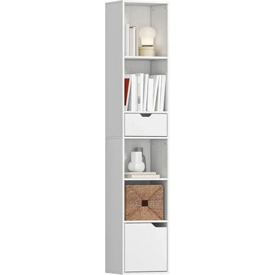 HOMCOM Libreria , scaffale porta libri, mobile contenitore con cassetto, armadio e scomparti aperti, scaffale portaoggetti per soggiorno, scrivania per camera da letto, 30x24 cm, Bianco HOMCOM Libreria , scaffale porta libri, mobile contenitore con cassetto, armadio e scomparti aperti, scaffale portaoggetti per soggiorno, scrivania per camera da letto, 30x24 cm, Bianco