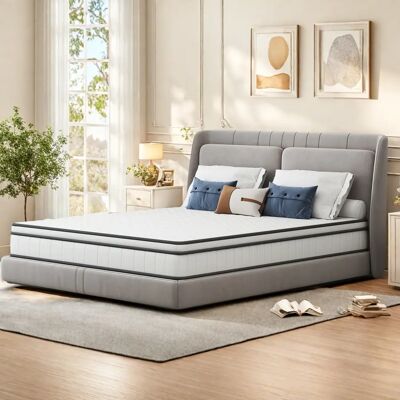 Other Materasso in memory foam ad alta densità 140x190 cm, con molle insacchettate, altezza 25 cm, supporto a 7 zone, design ergonomico, resistente, reversibile, media rigidità, tessuto 3D traspirante, Other Materasso in memory foam ad alta densità 140x190 cm, con molle insacchettate, altezza 25 cm, supporto a 7 zone, design ergonomico, resistente, reversibile, media rigidità, tessuto 3D traspirante,