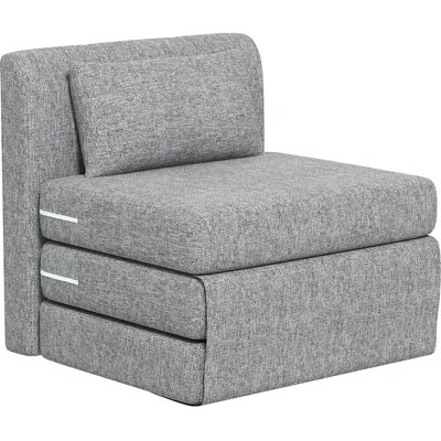 HOMCOM Poltrona trasformabile 1 posto, poltrona relax 1 posto - cuscino incluso, materasso a tre pieghe per ospiti, soggiorno, portata 240 kg, tessuto grigio felpato HOMCOM Poltrona trasformabile 1 posto, poltrona relax 1 posto - cuscino incluso, materasso a tre pieghe per ospiti, soggiorno, portata 240 kg, tessuto grigio felpato