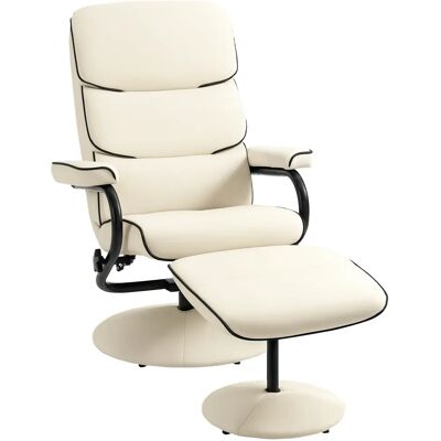 HOMCOM Poltrona relax con pouf, poltrona TV reclinabile, per soggiorno, camera da letto, seduta imbottita confortevole, portata fino a kg HOMCOM Poltrona relax con pouf, poltrona TV reclinabile, per soggiorno, camera da letto, seduta imbottita confortevole, portata fino a kg