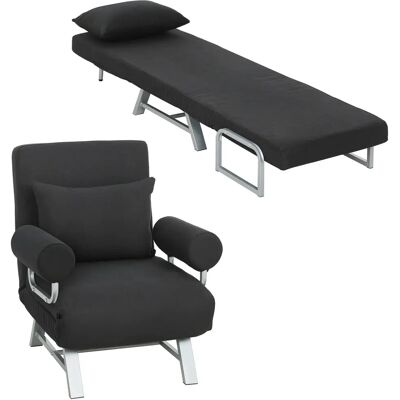 HOMCOM Poltrona reclinabile 1 posto, grande comfort, cuscini, braccioli inferiori, struttura in metallo HOMCOM Poltrona reclinabile 1 posto, grande comfort, cuscini, braccioli inferiori, struttura in metallo