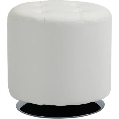 HOMCOM appoggia i piedi su Ena ° Pouf rotondo, seduta imbottita in PU con base in acciaio, pouf da soggiorno per camera da letto HOMCOM appoggia i piedi su Ena ° Pouf rotondo, seduta imbottita in PU con base in acciaio, pouf da soggiorno per camera da letto