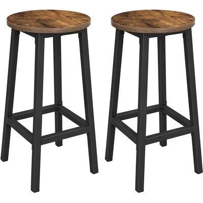VASAGLE Sgabello da Bar, Set di 2, Sedie da Bar, Sedie da Cucina con Struttura in Metallo, Facile da Montare, con Poggiapiedi, per Cucina, Soggiorno, Sala da Pranzo, Marrone Rustico e Nero VASAGLE Sgabello da Bar, Set di 2, Sedie da Bar, Sedie da Cucina con Struttura in Metallo, Facile da Montare, con Poggiapiedi, per Cucina, Soggiorno, Sala da Pranzo, Marrone Rustico e Nero