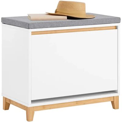 SoBuy Bianco e naturale FSR191-WN Panchina porta scarpe per corridoio - Armadio scarpe SoBuy Bianco e naturale FSR191-WN Panchina porta scarpe per corridoio - Armadio scarpe