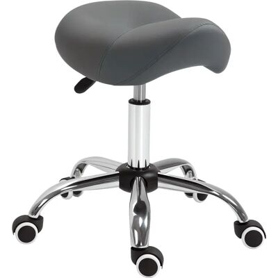 HOMCOM Sgabello con rotelle , sgabello da massaggio con altezza regolabile 49-61 cm e slot ergonomico, sedia da lavoro con rotelle, per sala massaggi, studio di tatuaggi, clinica, spa, grigio HOMCOM Sgabello con rotelle , sgabello da massaggio con altezza regolabile 49-61 cm e slot ergonomico, sedia da lavoro con rotelle, per sala massaggi, studio di tatuaggi, clinica, spa, grigio