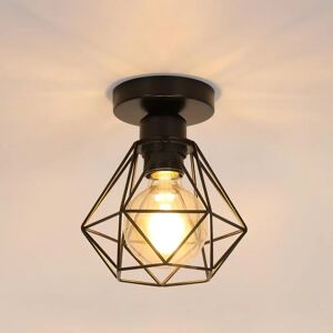 DELIPOP - Lampada a Soffitto Vintage Industriale - E27 - Max 60W - Nera DELIPOP - Lampada a Soffitto Vintage Industriale - E27 - Max 60W - Nera