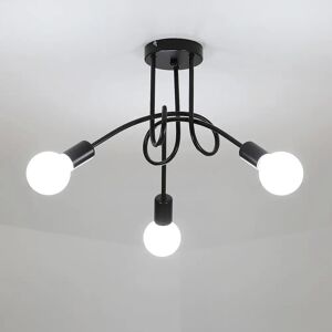 Tealight Lampade da soffitto industriali E27 a 3 luci, plafoniera industriale moderna per soggiorno, camera da letto, cucina (senza lampadina) Tealight Lampade da soffitto industriali E27 a 3 luci, plafoniera industriale moderna per soggiorno, camera da letto, cucina (senza lampadina)