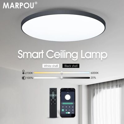 MARPOU Lampada da soffitto intelligente lampada a led per plafoniere da camera da letto con telecomando Luci a led dimmerabili per camera Soggiorno MARPOU Lampada da soffitto intelligente lampada a led per plafoniere da camera da letto con telecomando Luci a led dimmerabili per camera Soggiorno