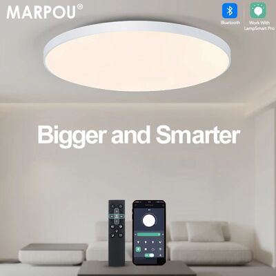 MARPOU Lampada da soffitto intelligente di grandi dimensioni, lampada a LED per camera da letto, luci da soffitto da 80 W con telecomando, luci a LED dimmerabili per la stanza MARPOU Lampada da soffitto intelligente di grandi dimensioni, lampada a LED per camera da letto, luci da soffitto da 80 W con telecomando, luci a LED dimmerabili per la stanza
