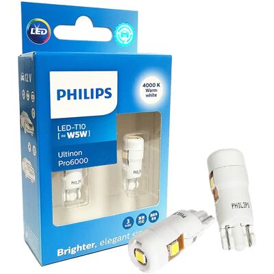 Philips LED T10 W5W Ultinon Pro6000 4000K 6000K Bianco Luminoso Interni Auto Lampade Indicatori di direzione No Flash Sfarfallio Senza Errori Philips LED T10 W5W Ultinon Pro6000 4000K 6000K Bianco Luminoso Interni Auto Lampade Indicatori di direzione No Flash Sfarfallio Senza Errori