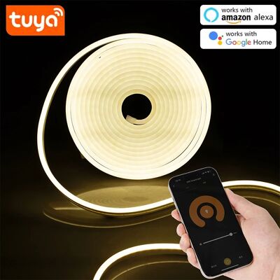 NONE Spina UE DC12V 24V Tuya Smart WiFi APP Neon LED Strip Lampada al neon in silice Nastro Retroilluminazione Decorazione della casa funziona con Alexa Google Home NONE Spina UE DC12V 24V Tuya Smart WiFi APP Neon LED Strip Lampada al neon in silice Nastro Retroilluminazione Decorazione della casa funziona con Alexa Google Home