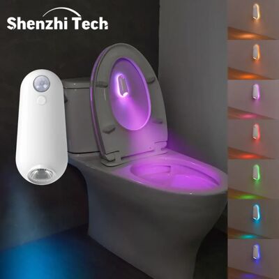SHENZHITECH Luce Notturna LED Intelligente con Sensore di Movimento, Luci per Sedile WC, Lampada Ricaricabile USB a 8 Colori per Corridoio, Campeggio, Decorazione Casa SHENZHITECH Luce Notturna LED Intelligente con Sensore di Movimento, Luci per Sedile WC, Lampada Ricaricabile USB a 8 Colori per Corridoio, Campeggio, Decorazione Casa