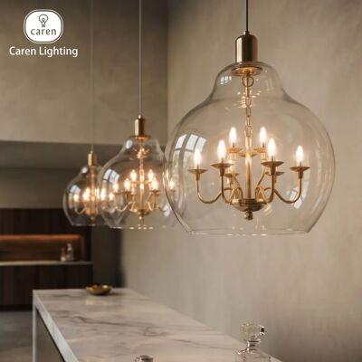 CAREN Lampadario Gigante Lighting Dreamy Light, Nero Elettroplaccato con Vetro Trasparente, Pendente King Edison Ghost Soffiato a Mano CAREN Lampadario Gigante Lighting Dreamy Light, Nero Elettroplaccato con Vetro Trasparente, Pendente King Edison Ghost Soffiato a Mano