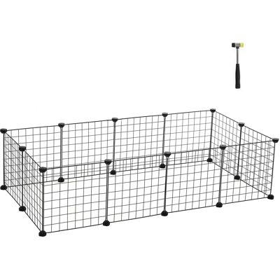SONGMICS Gabbia per animali domestici, recinzione in metallo per criceti, coniglietti, parco per animali fai da te, per piccoli animali, nero/bianco SONGMICS Gabbia per animali domestici, recinzione in metallo per criceti, coniglietti, parco per animali fai da te, per piccoli animali, nero/bianco