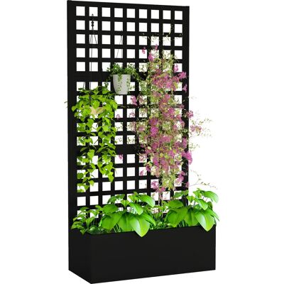 Outsunny Macchina da Giardino con Traliccio, Orto Rialzato da Esterno in Acciaio Zincato, per Piante Outsunny Macchina da Giardino con Traliccio, Orto Rialzato da Esterno in Acciaio Zincato, per Piante