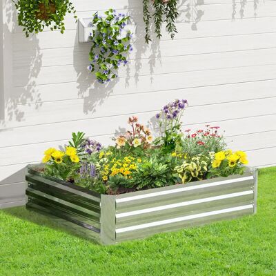 Letto da giardino rialzato Outsunny - Acciaio zincato - Argento - 120 x 90 cm Letto da giardino rialzato Outsunny - Acciaio zincato - Argento - 120 x 90 cm