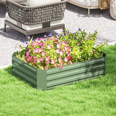 Outsunny letto rialzato letto per piante in acciaio con struttura fredda fioriera da giardino Outsunny letto rialzato letto per piante in acciaio con struttura fredda fioriera da giardino