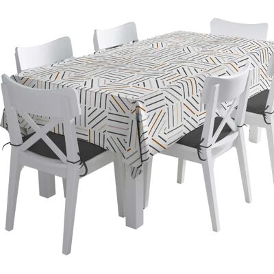 Sandal - Tovaglia in tessuto stampato e antimacchia - Tovaglia per interni ed esterni - 5 modelli diversi - Modelli geometrici - 140x200 / 140x250 Sandal - Tovaglia in tessuto stampato e antimacchia - Tovaglia per interni ed esterni - 5 modelli diversi - Modelli geometrici - 140x200 / 140x250
