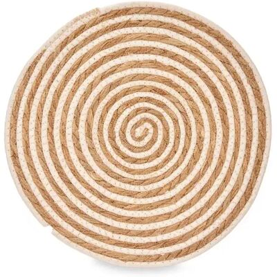 NONE Factory Cuadros - Confezione da 4 Sottopentola Bicolore Bianco 35cm - Proteggi il Tuo Tavolo con Stile NONE Factory Cuadros - Confezione da 4 Sottopentola Bicolore Bianco 35cm - Proteggi il Tuo Tavolo con Stile