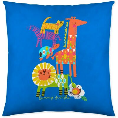 COOL KIDS COPERTURA DELLA CUSCINETTO PER BAMBINI 100% COTONE DA JUNGLE DIVERTENTE 50X50 CM FRESCO BAMBINI REALIZZATO IN SPAGNA COOL KIDS COPERTURA DELLA CUSCINETTO PER BAMBINI 100% COTONE DA JUNGLE DIVERTENTE 50X50 CM FRESCO BAMBINI REALIZZATO IN SPAGNA