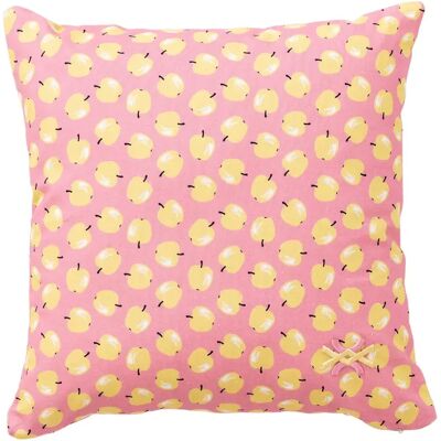 Benetton Cuscino 40x40cm 144tc 100% cotone rosa con frutta di mele gialle be Benetton Cuscino 40x40cm 144tc 100% cotone rosa con frutta di mele gialle be