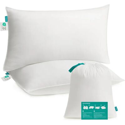 SONGMICS Cuscino, Set da 2, 50 x 70 cm, Imbottitura 800 g, Rivestimento in morbido tessuto di poliestere spazzolato, Cuscino, Lavabile in lavatrice a 60 ° , con custodia, bianco nuvola SONGMICS Cuscino, Set da 2, 50 x 70 cm, Imbottitura 800 g, Rivestimento in morbido tessuto di poliestere spazzolato, Cuscino, Lavabile in lavatrice a 60 ° , con custodia, bianco nuvola