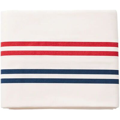 NONE Tovaglia in cotone stampato El Goose, 170x200cm, 190GSM - Strisce blu e rosse su sfondo crema - Certificazione OEKO Tex Standard 100 NONE Tovaglia in cotone stampato El Goose, 170x200cm, 190GSM - Strisce blu e rosse su sfondo crema - Certificazione OEKO Tex Standard 100