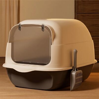 NONE Lettiera per Gatti Grande e Chiusa con Paletta, Toilette Pieghevole Anti-Schizzi, Vassoio Portatile Semi-Chiuso per Gatti da Interno NONE Lettiera per Gatti Grande e Chiusa con Paletta, Toilette Pieghevole Anti-Schizzi, Vassoio Portatile Semi-Chiuso per Gatti da Interno
