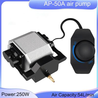 NONE Pompa ad aria AP-50A 25W per macchine per incisione, pompa ad aria laser con capacità di 54L/min, frequenza 50HZ, regolabile, adatta per macchine per incisione, acquari e vasche per pesci. NONE Pompa ad aria AP-50A 25W per macchine per incisione, pompa ad aria laser con capacità di 54L/min, frequenza 50HZ, regolabile, adatta per macchine per incisione, acquari e vasche per pesci.