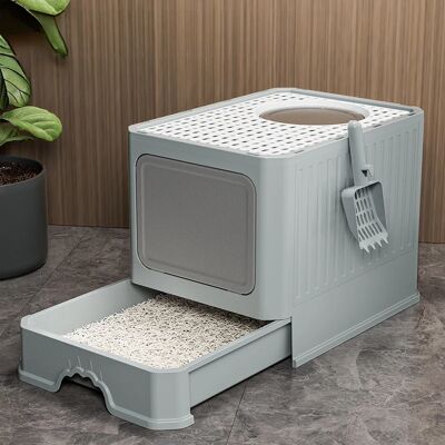 NONE Lettiera per Gatti 50x40x38cm con Ingresso Superiore Chiuso e Cassetto Anti-Odore NONE Lettiera per Gatti 50x40x38cm con Ingresso Superiore Chiuso e Cassetto Anti-Odore